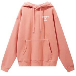 Pink/Peachy hoodie with white “ Exclusive Die Rich “ on chest #hoodie
